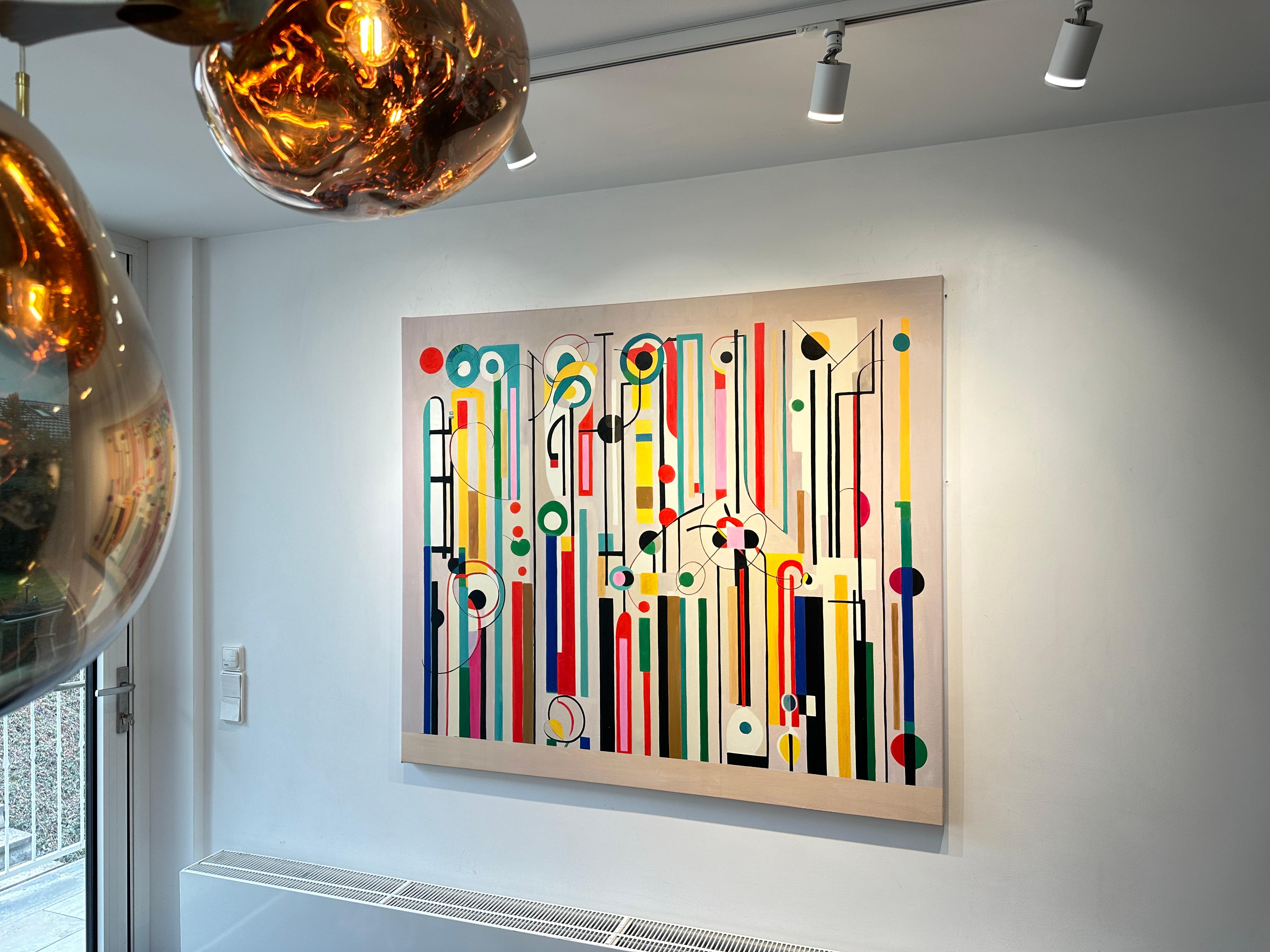 You are my other Half - Contemporary geometric abstraction - Oil Painting For Sale 2