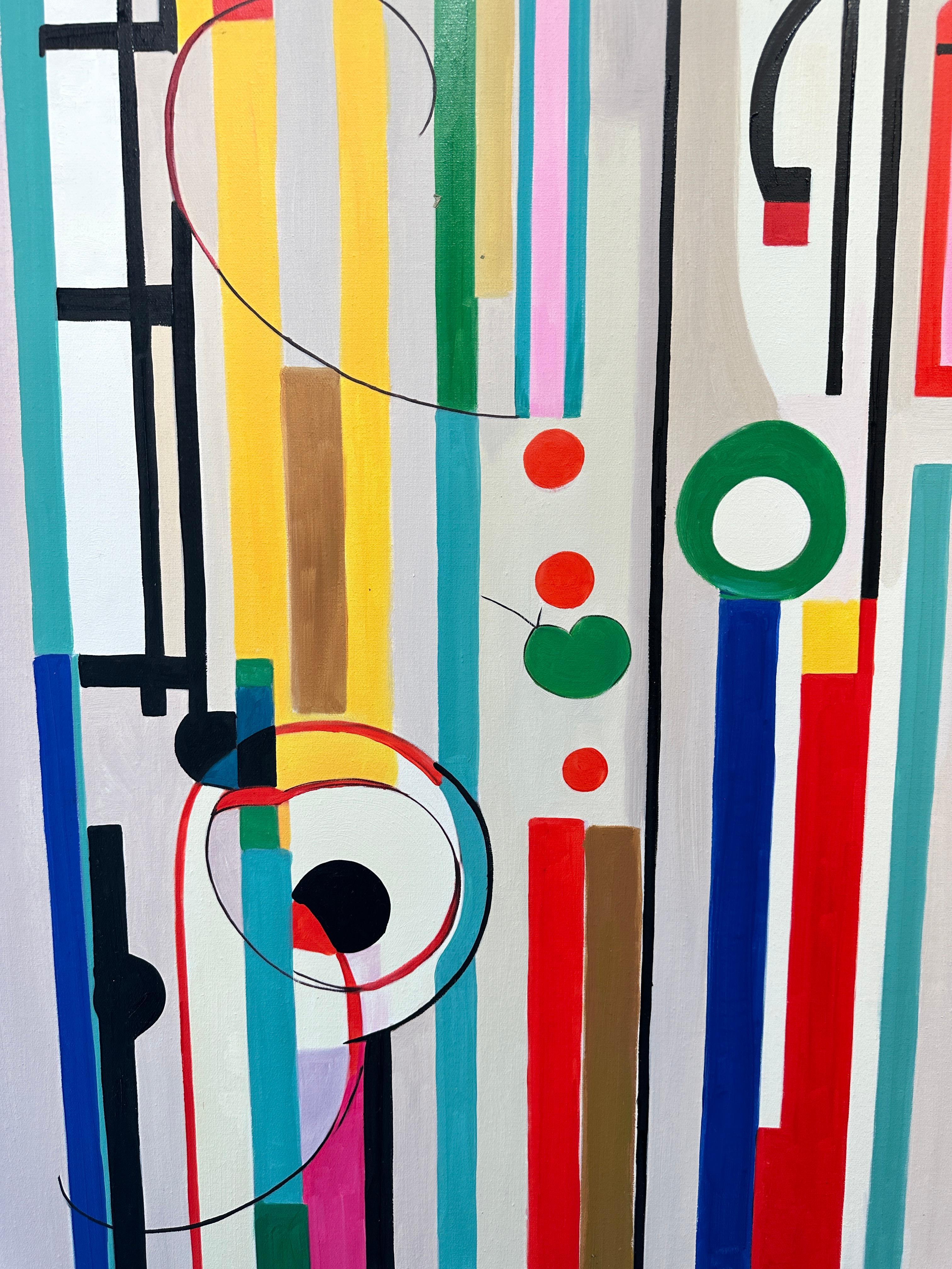 You are my other Half - Contemporary geometric abstraction - Oil Painting For Sale 3