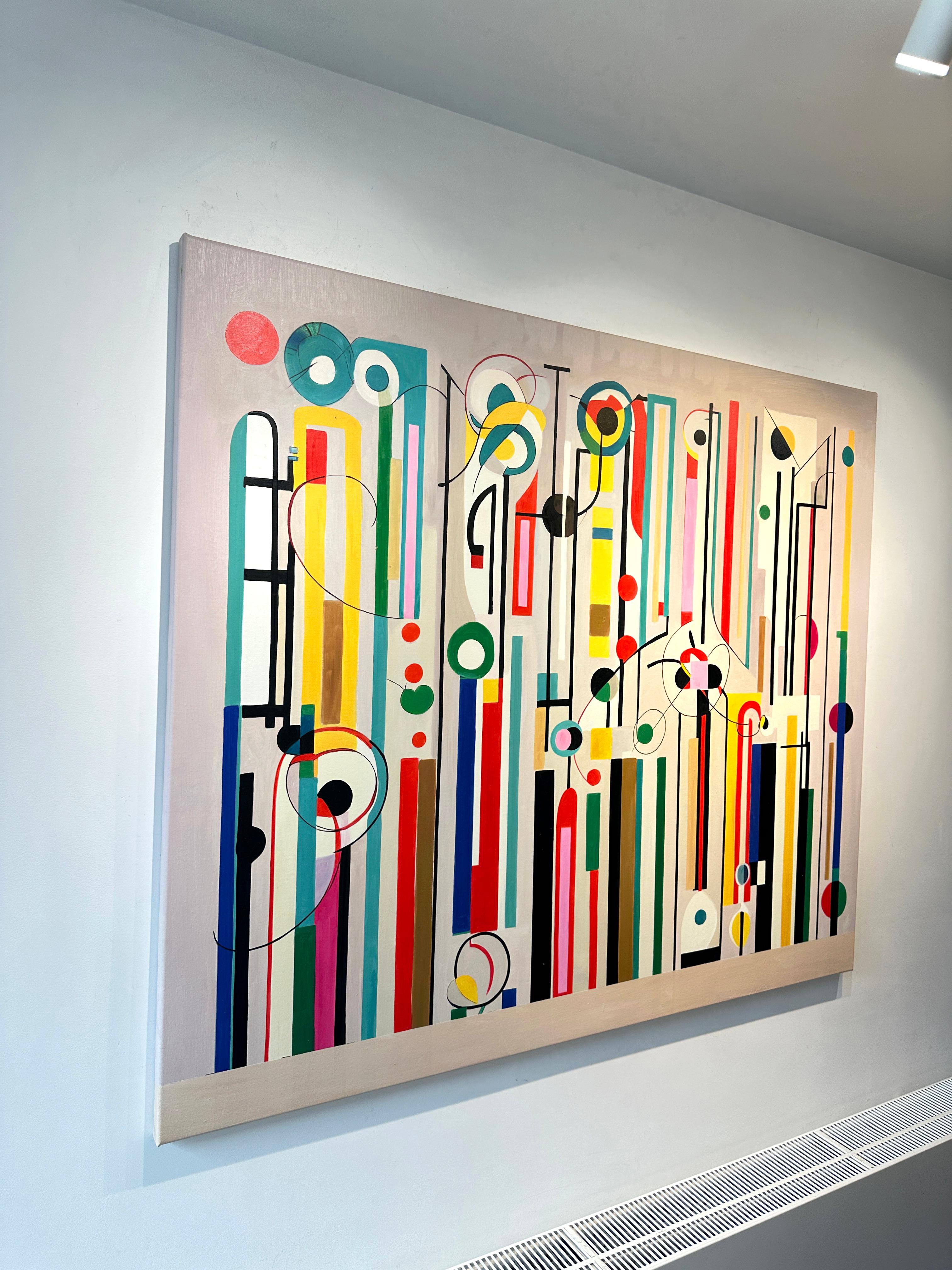 You are my other Half - Contemporary geometric abstraction - Oil Painting For Sale 4