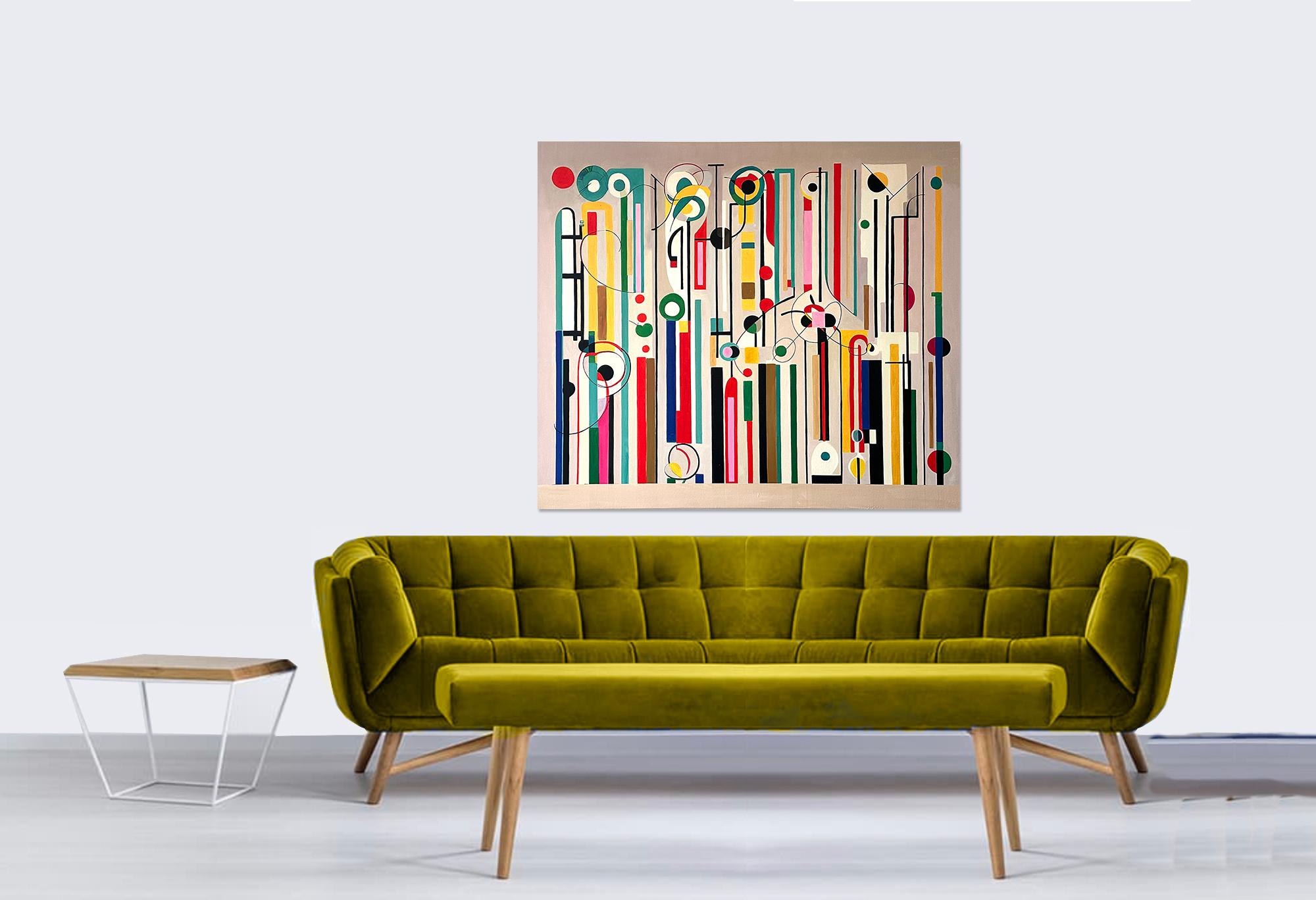 You are my other Half - Contemporary geometric abstraction - Oil Painting For Sale 5