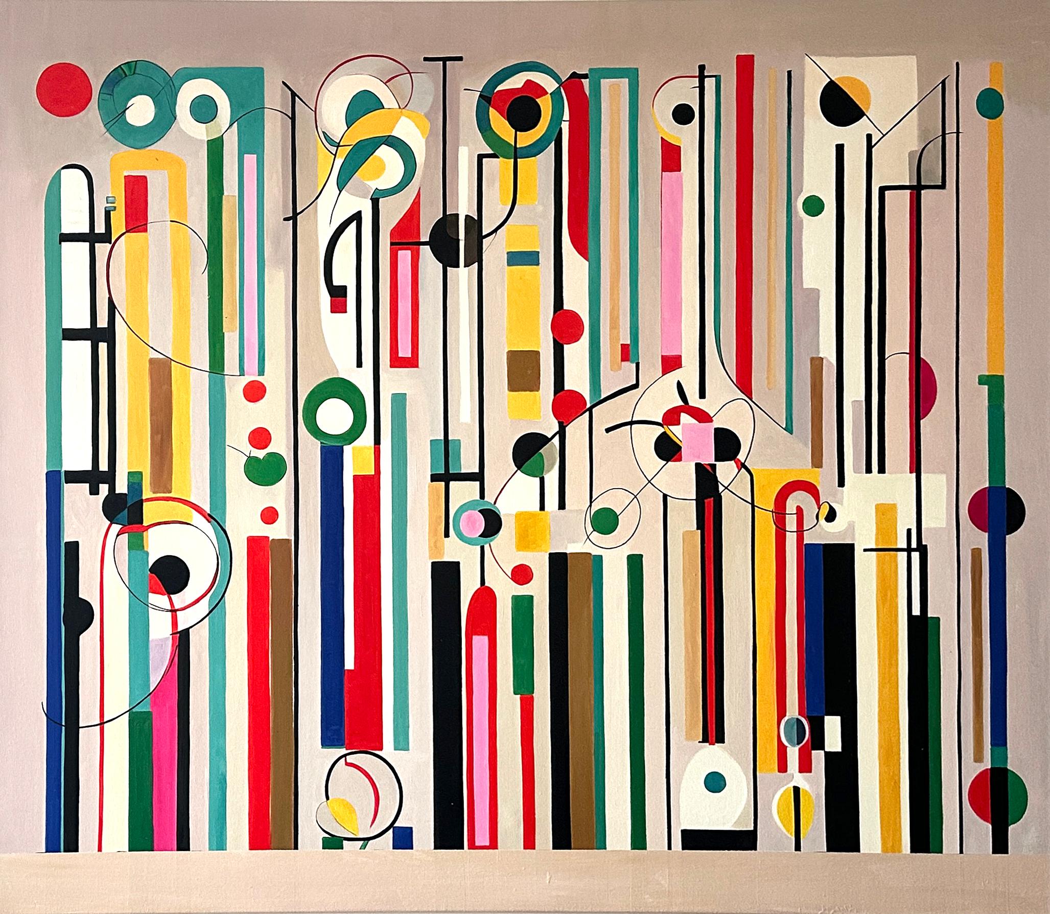 Lilly Muth Abstract Painting - You are my other Half - Contemporary geometric abstraction - Oil Painting