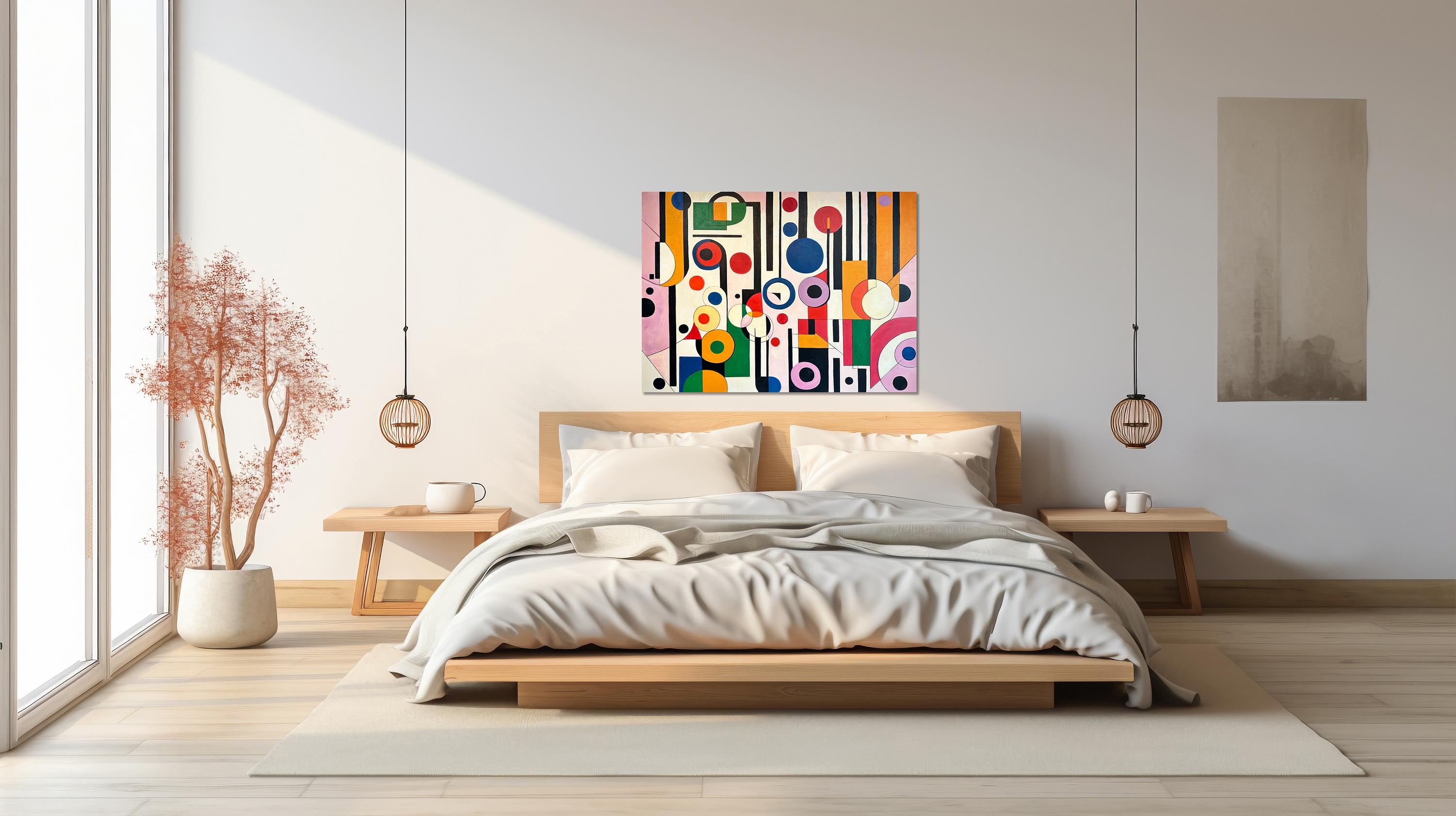 Tu sei il mio lato giocoso - Astrazione geometrica contemporanea - Pittura ad olio 6