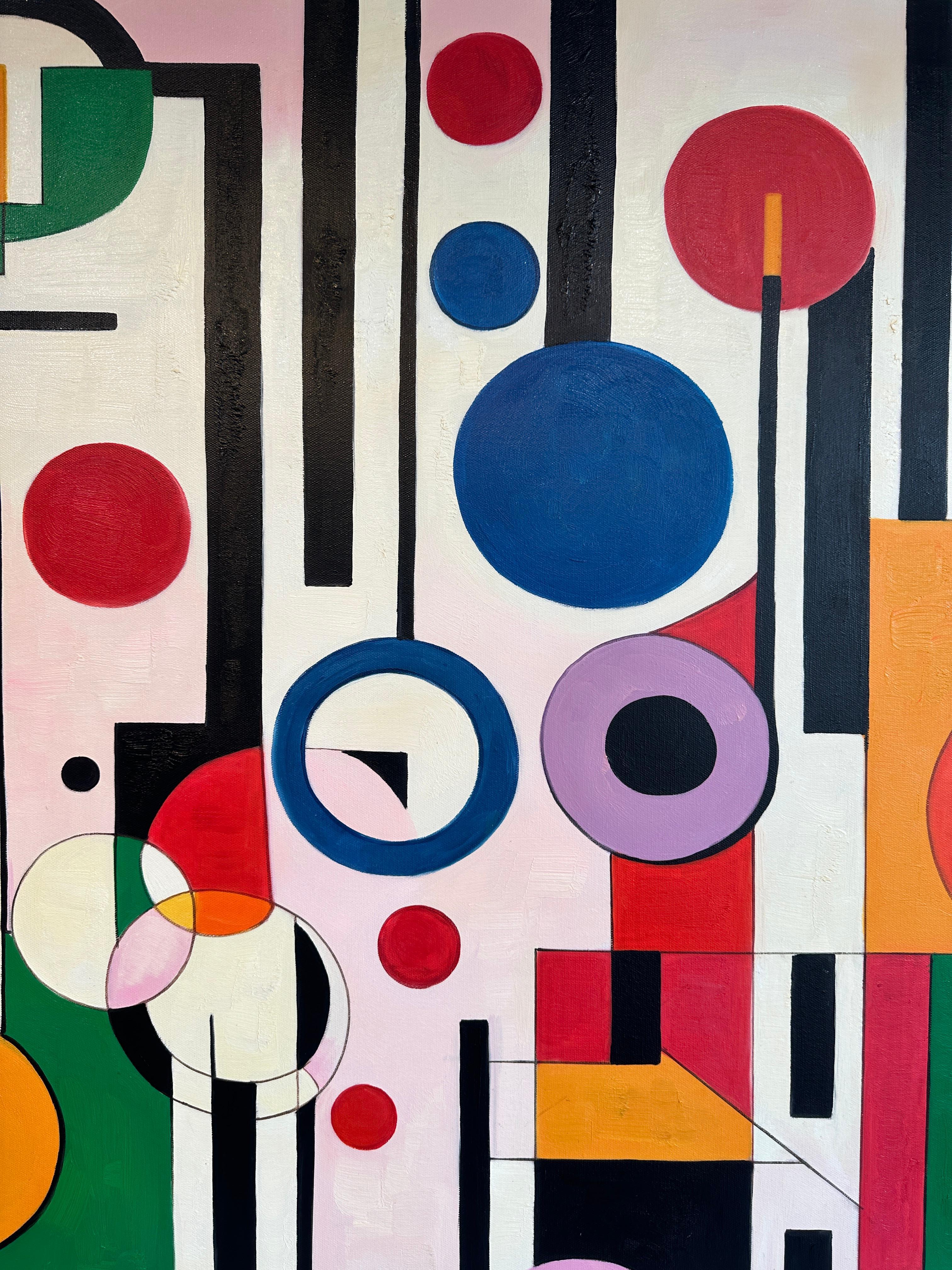 Tu sei il mio lato giocoso - Astrazione geometrica contemporanea - Pittura ad olio - Painting Astrattismo geometrico di Lilly Muth