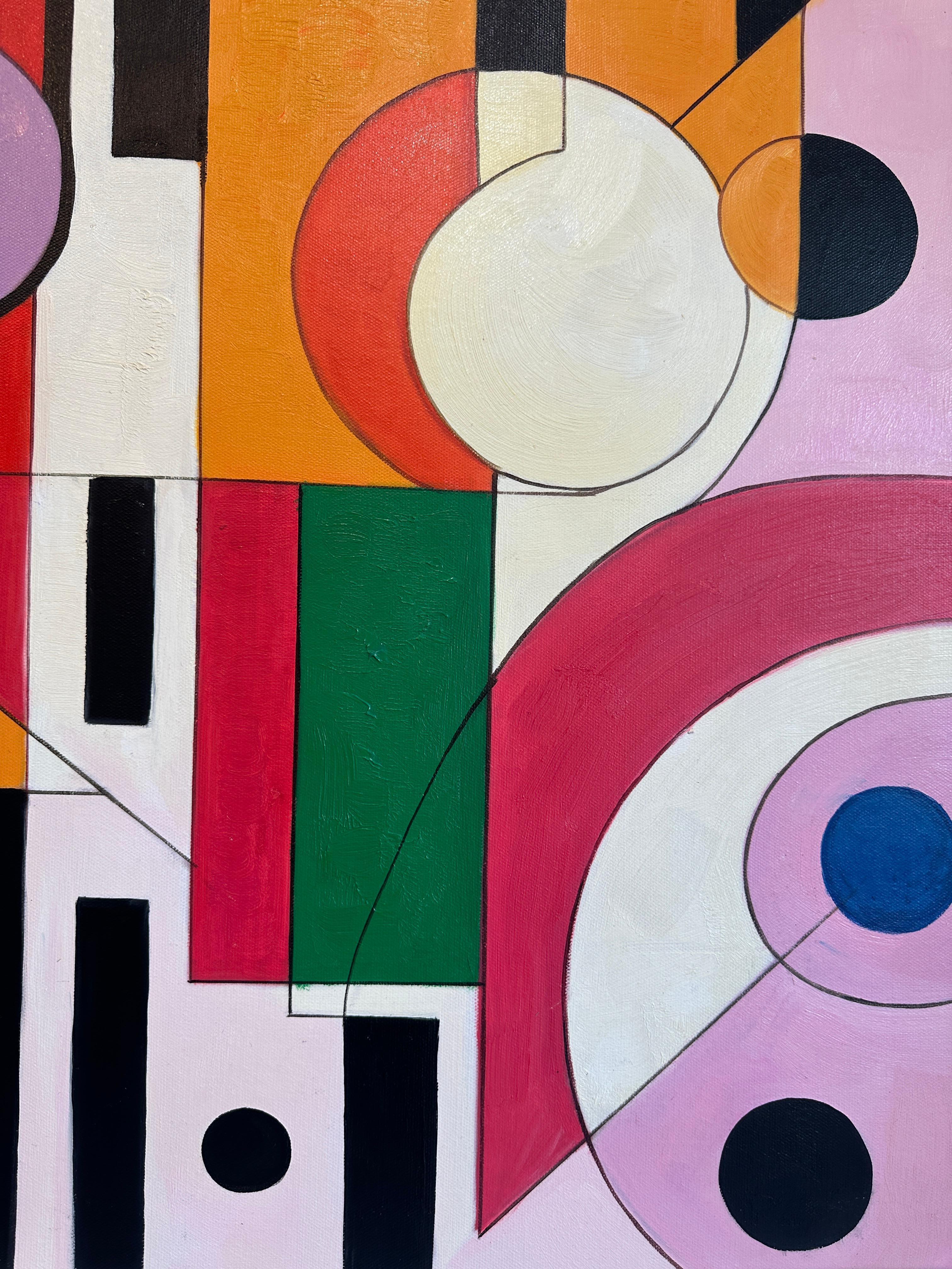Tu sei il mio lato giocoso - Astrazione geometrica contemporanea - Pittura ad olio 2