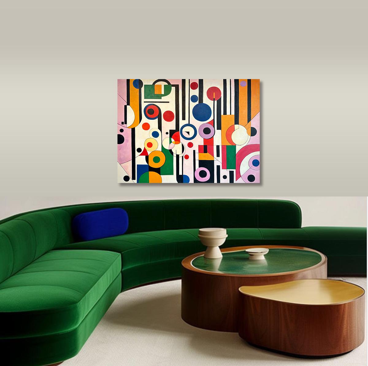 Tu sei il mio lato giocoso - Astrazione geometrica contemporanea - Pittura ad olio 3