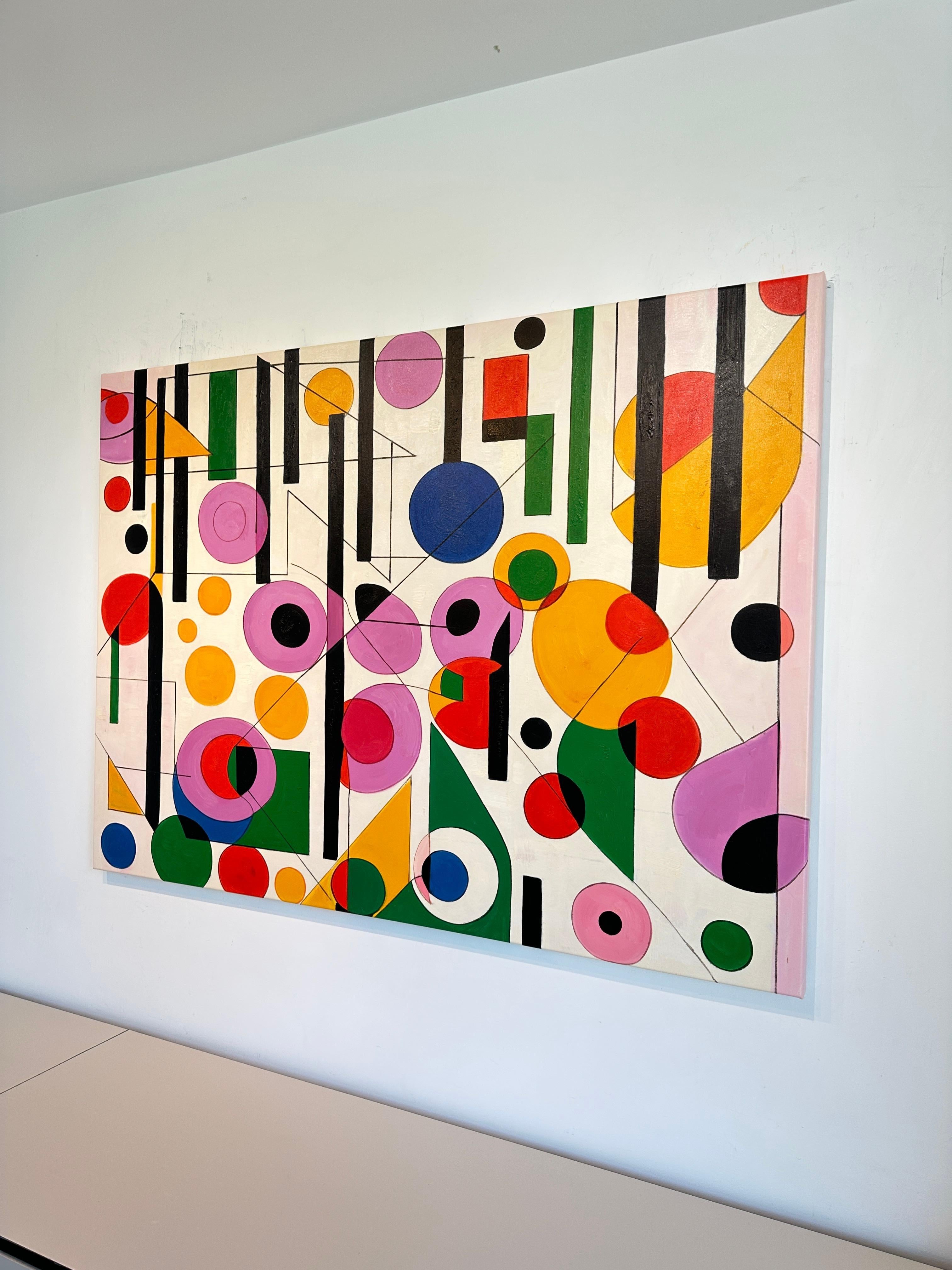 Le astrazioni geometriche di The Lilly Muth sono opere colorate e piene di figure che riguardano lo spazio come la distanza, la forma, la dimensione e la posizione relativa delle figure. Il suo uso del colore è audace ma contemporaneo e le sue opere