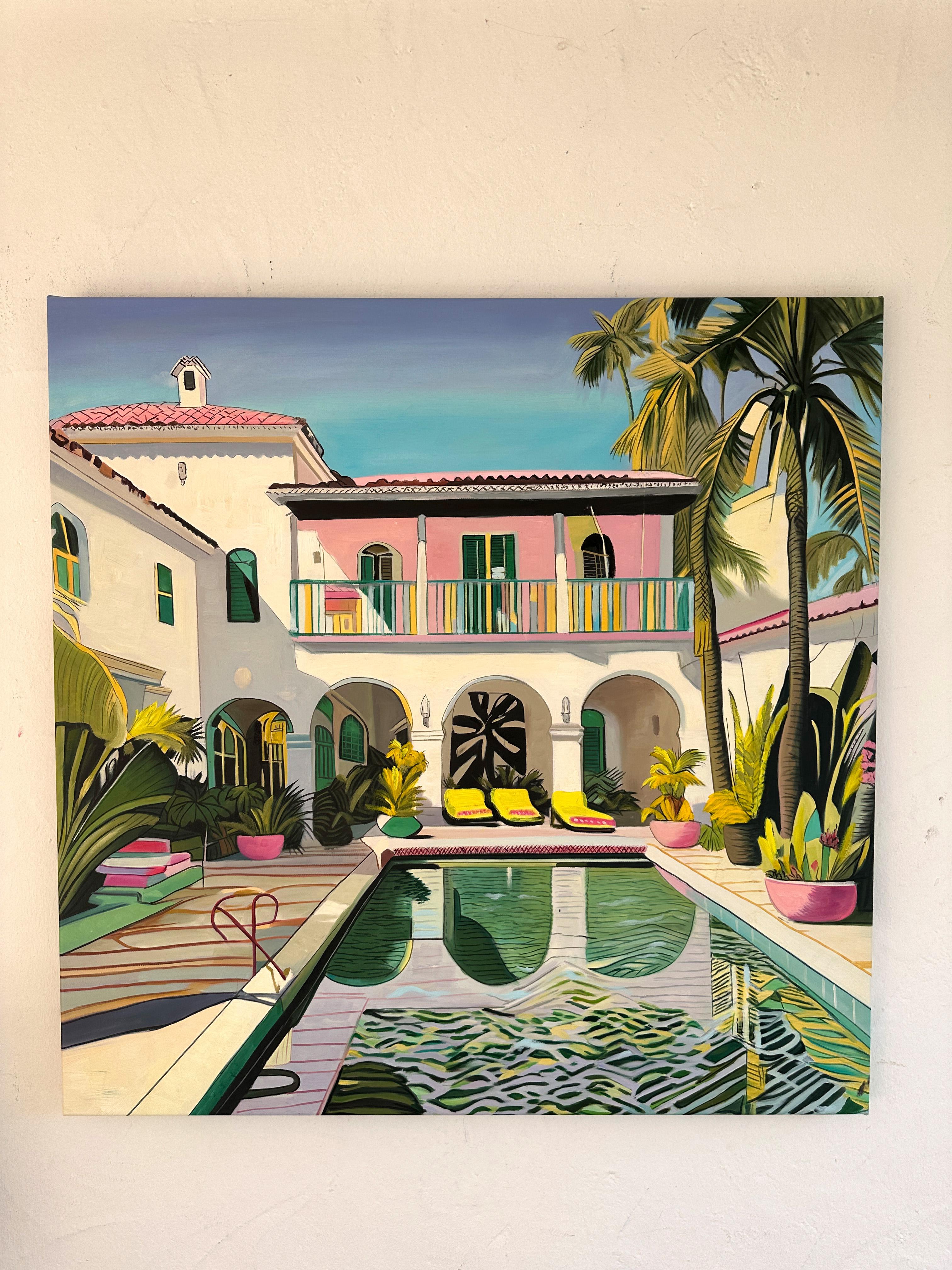 Du bist der Stoff, aus dem die Träume sind - Contemporary Architecture Ölgemälde – Painting von Lilly Muth