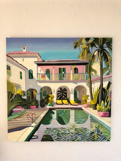 De ti están hechos los sueños - Pintura al óleo de arquitectura contemporánea