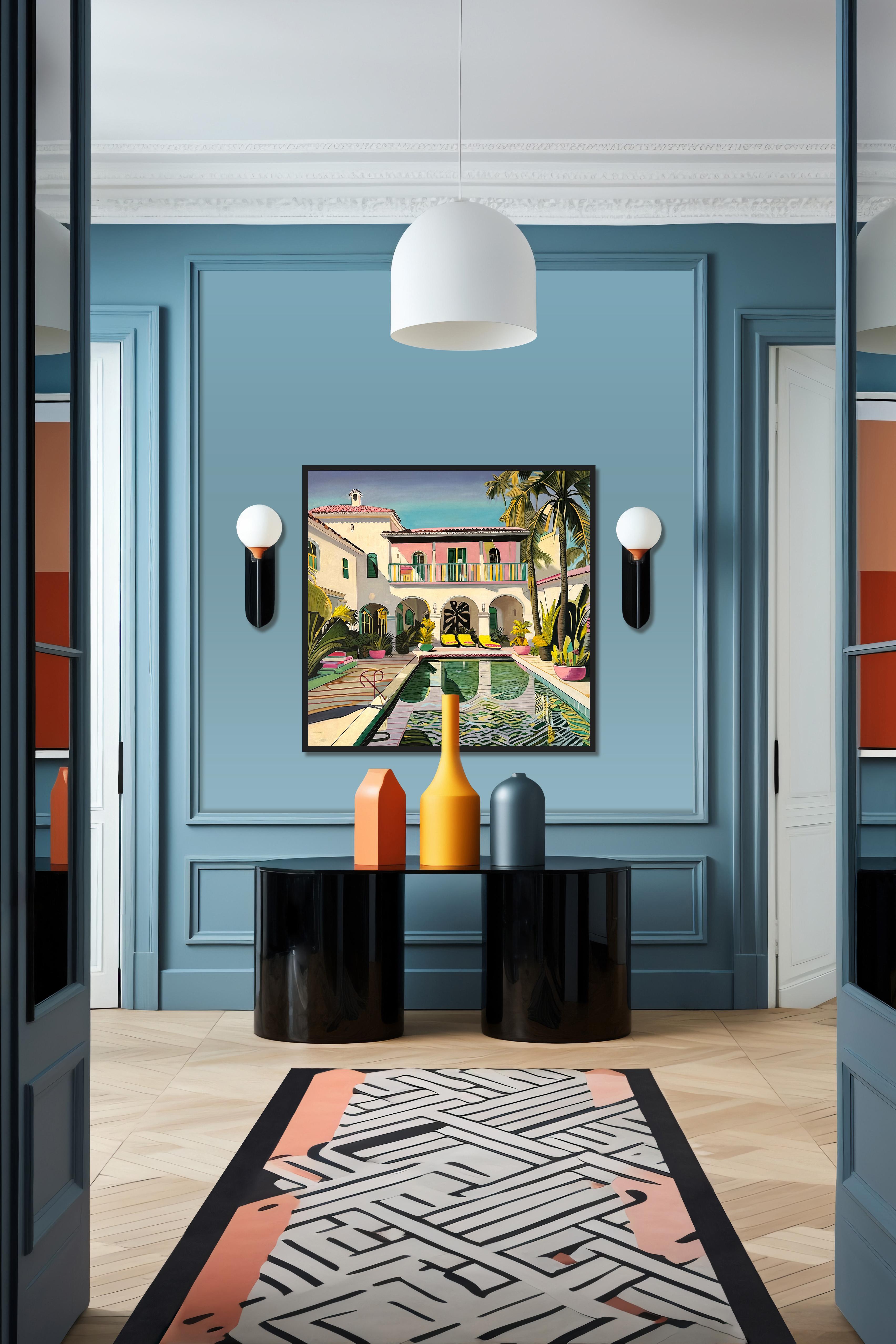 Du bist der Stoff, aus dem die Träume sind - Contemporary Architecture Ölgemälde im Angebot 4