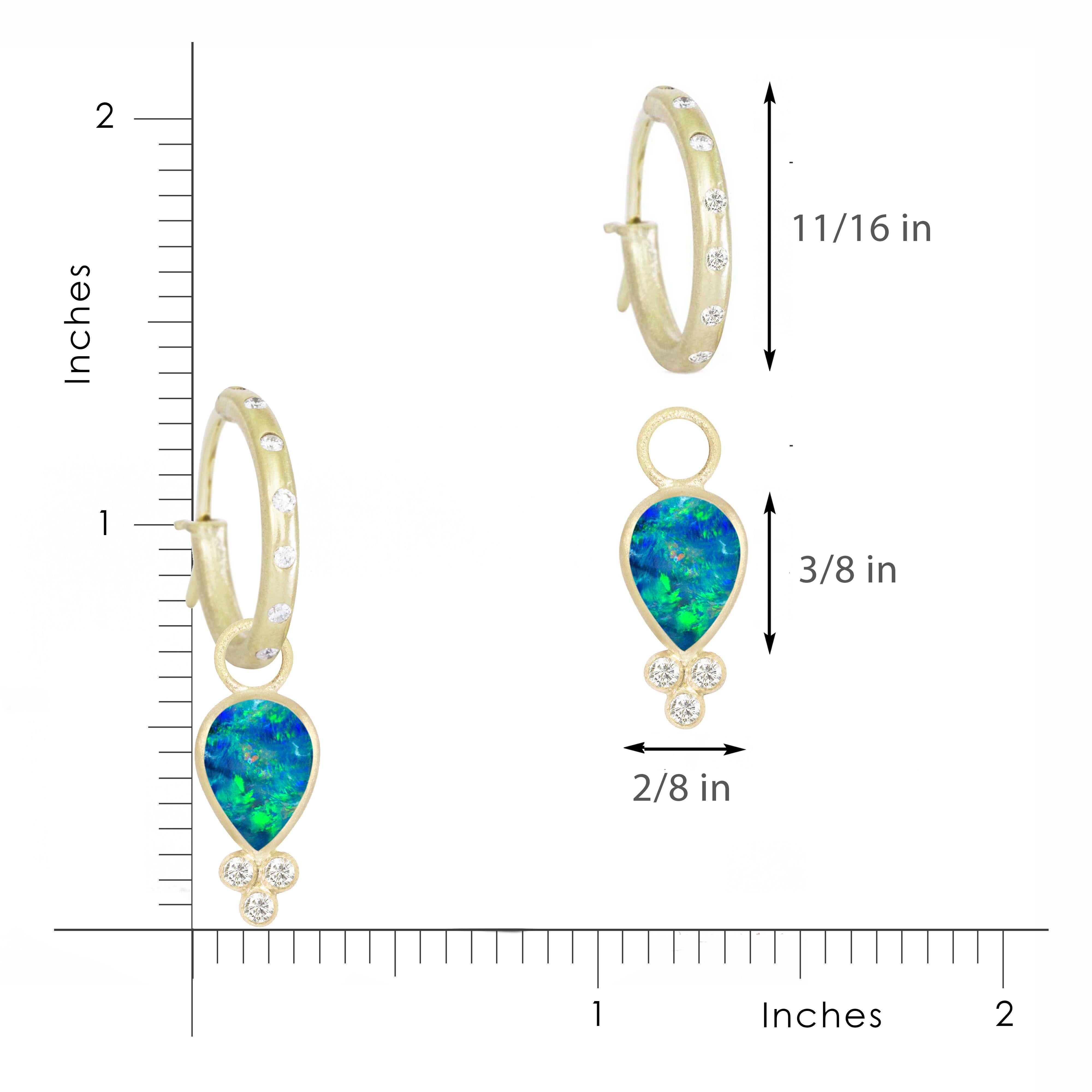 Women's or Men's Lilly Opal 18 Karat Gold Earrings For Sale
