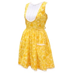 Lilly Pulitizer - Robe en coton jaune à imprimé marguerite et cœur, années 1960