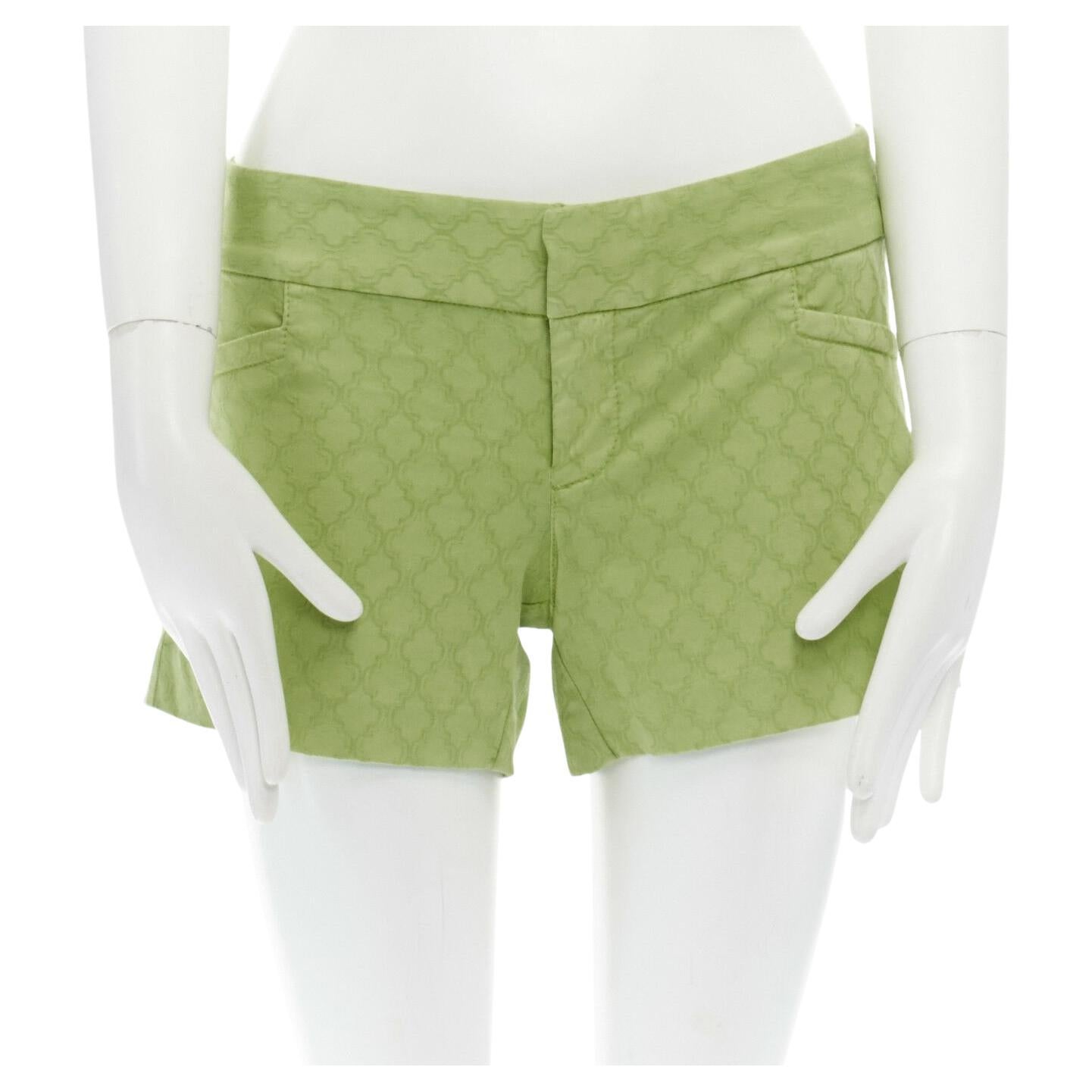 LILLY PULITZER 100% cotton neon green textured cotton shorts US00 XXS
