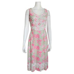 Lilly Pulitzer Lilly Sun Kleid mit langem Spitzenbesatz, 1970er Jahre 