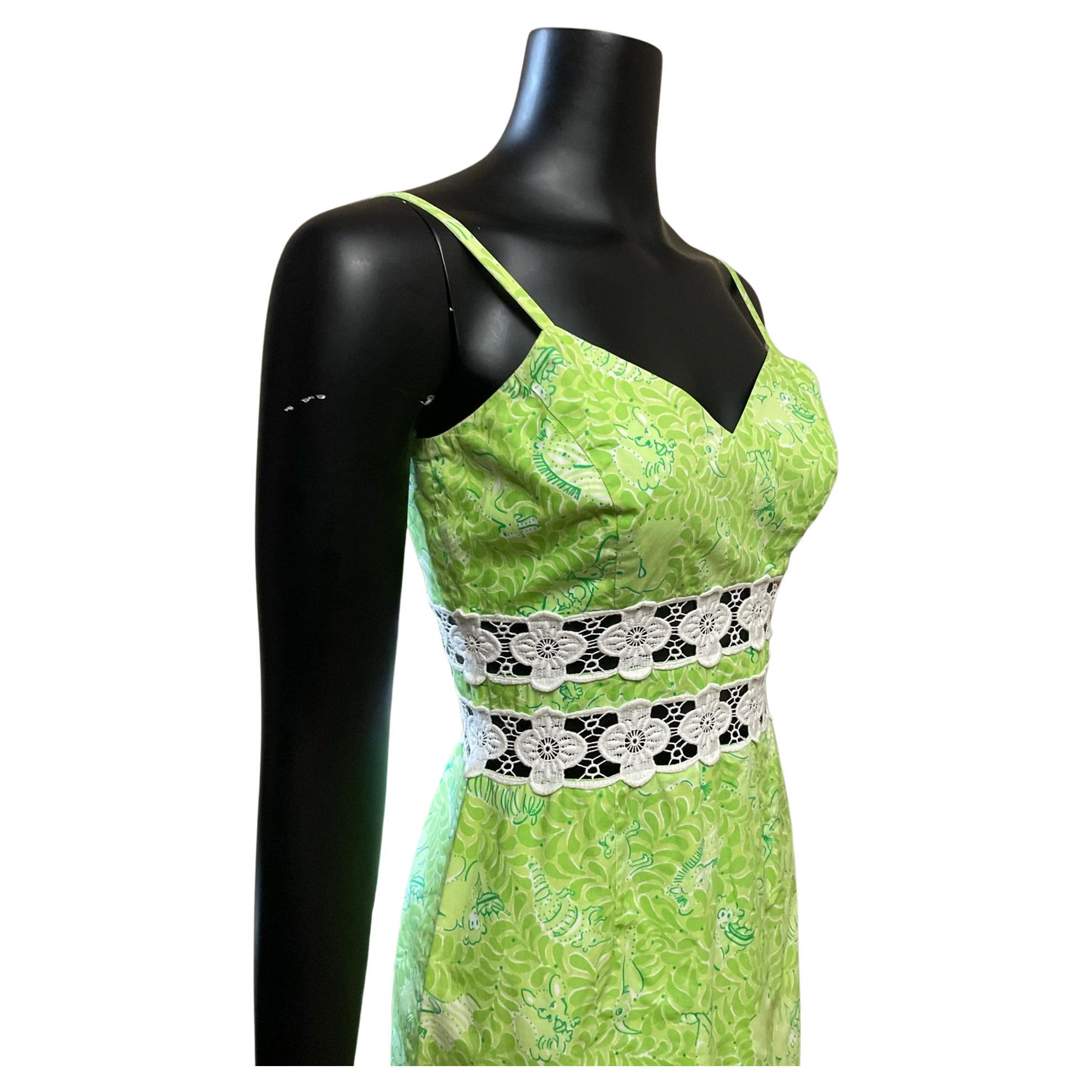 Women's Lilly Pulitzer Lime Green Mini Dress, Circa 1990s For Sale