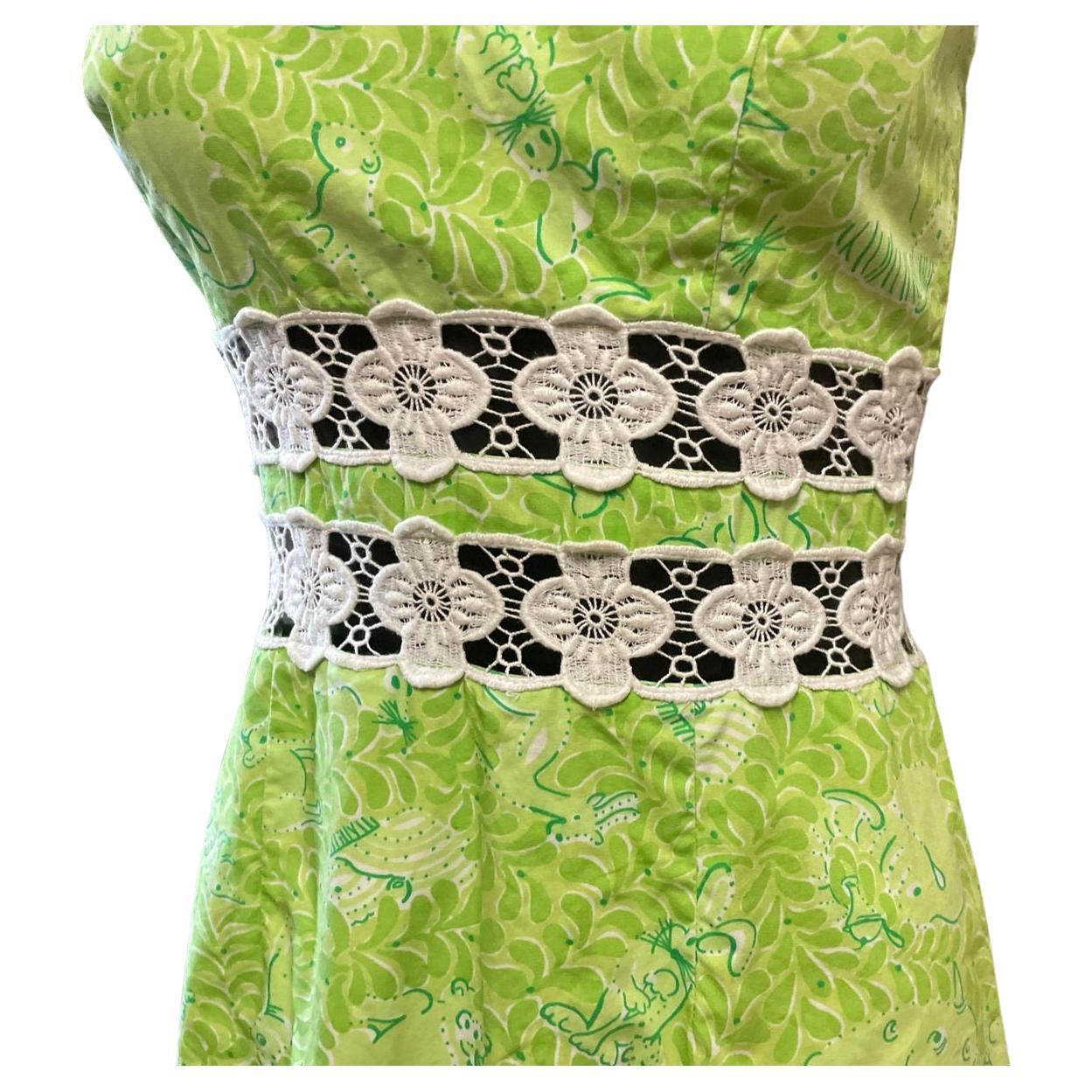 Lilly Pulitzer Lime Green Mini Dress, Circa 1990s For Sale 1