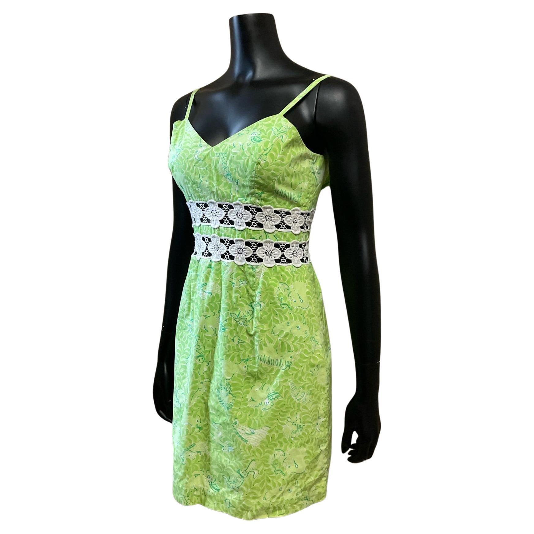 Lilly Pulitzer Lime Green Mini Dress, Circa 1990s For Sale 2