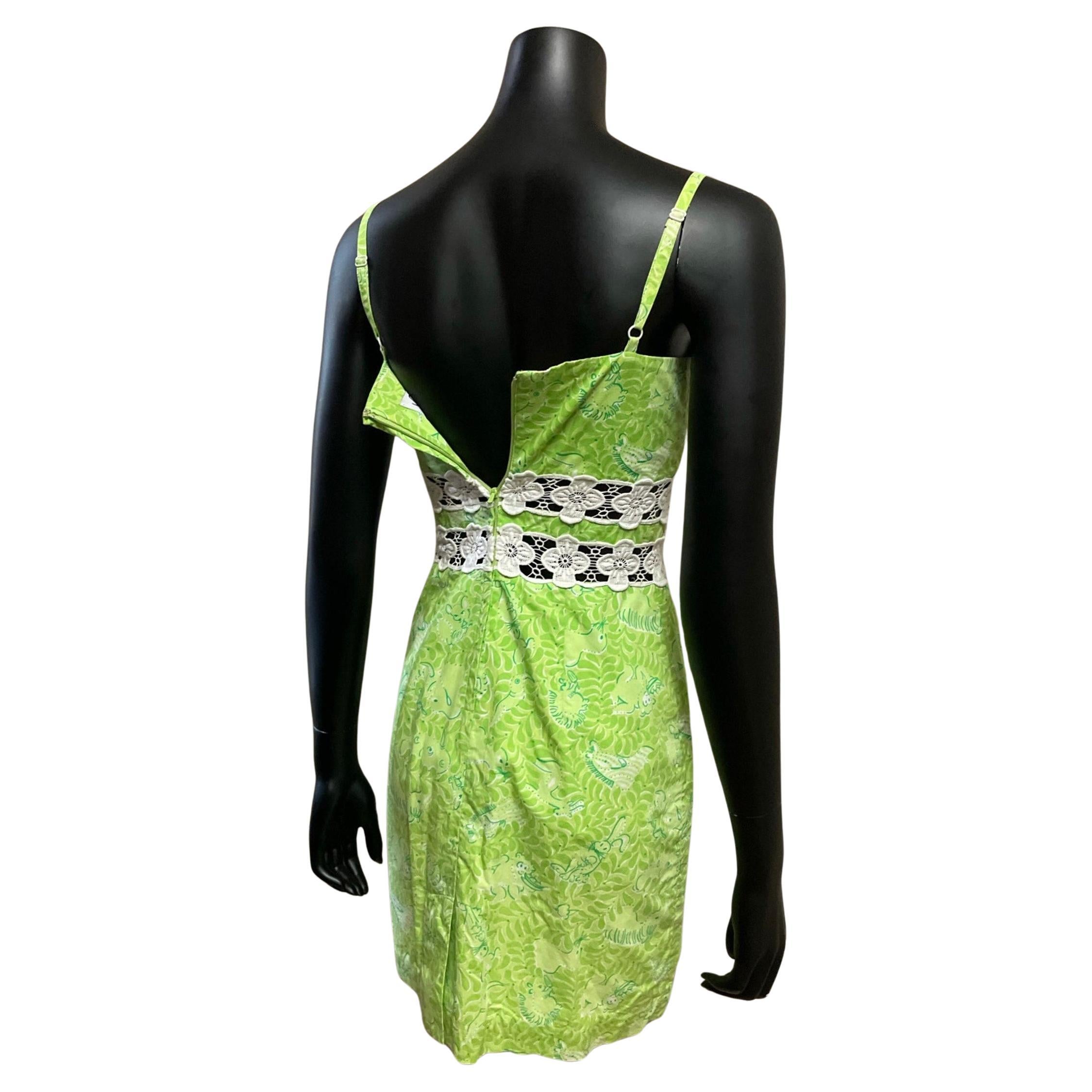 Lilly Pulitzer Lime Green Mini Dress, Circa 1990s For Sale 3