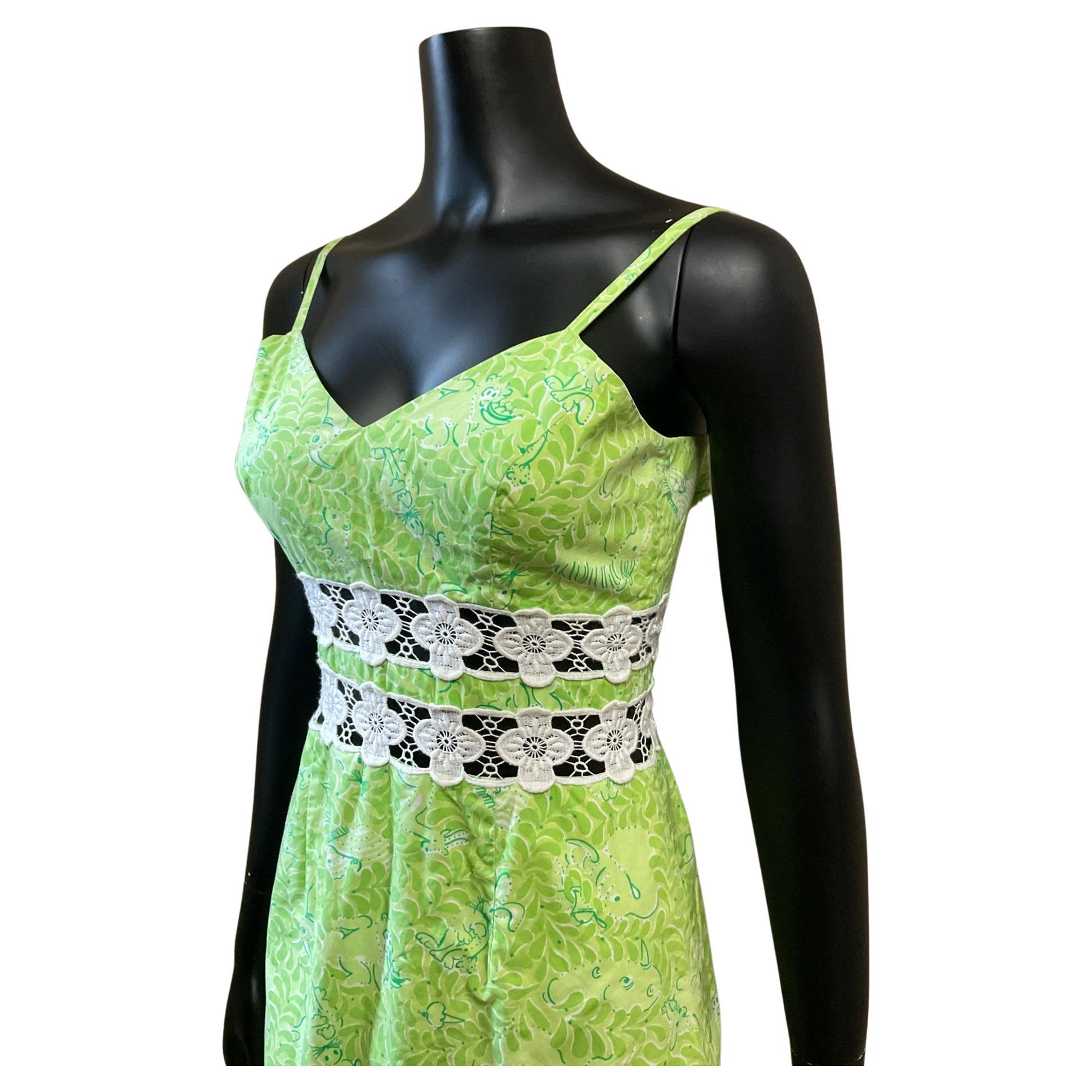 Lilly Pulitzer Lime Green Mini Dress, Circa 1990s For Sale 4
