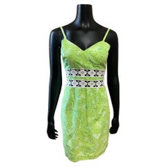 Used Lilly Pulitzer Lime Green Mini Dress, Circa 1990s