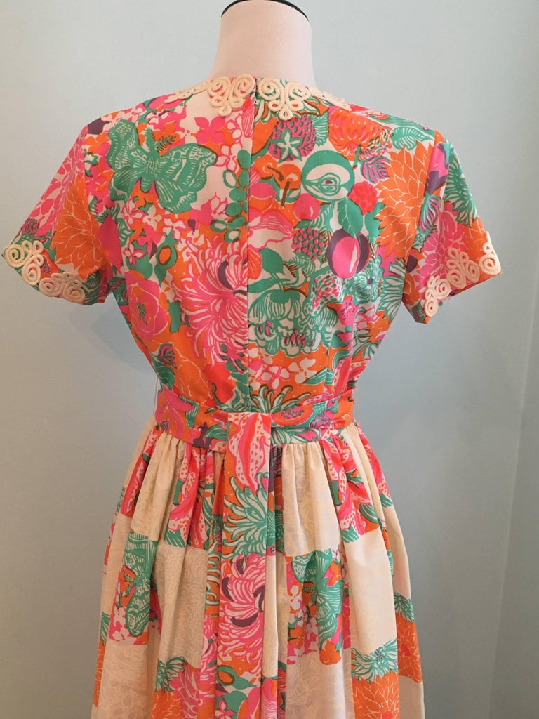 Lilly Pulitzer Maxi Dress with Patchwork Print Skirt, 1960s For Sale at ...