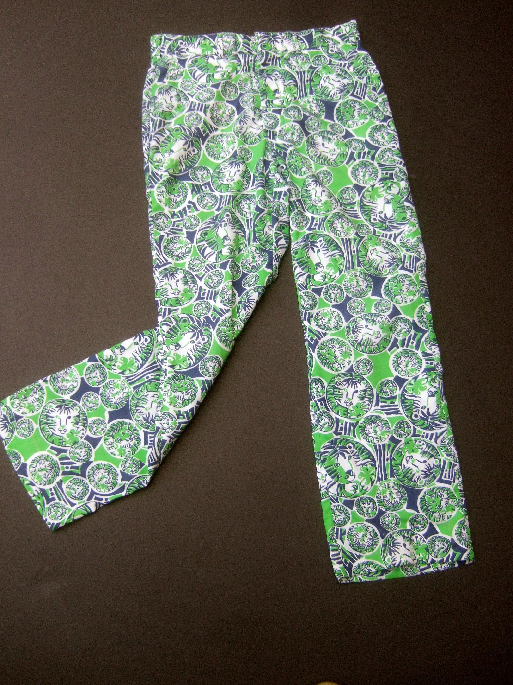 Gray Lilly Pulitzer Men's Tiger Print Trousers Circa 1970s 