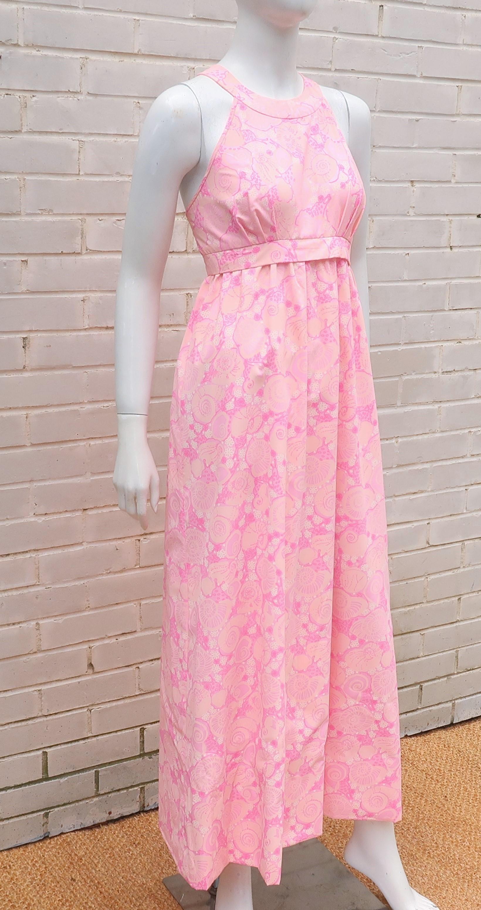 pink halter maxi dress
