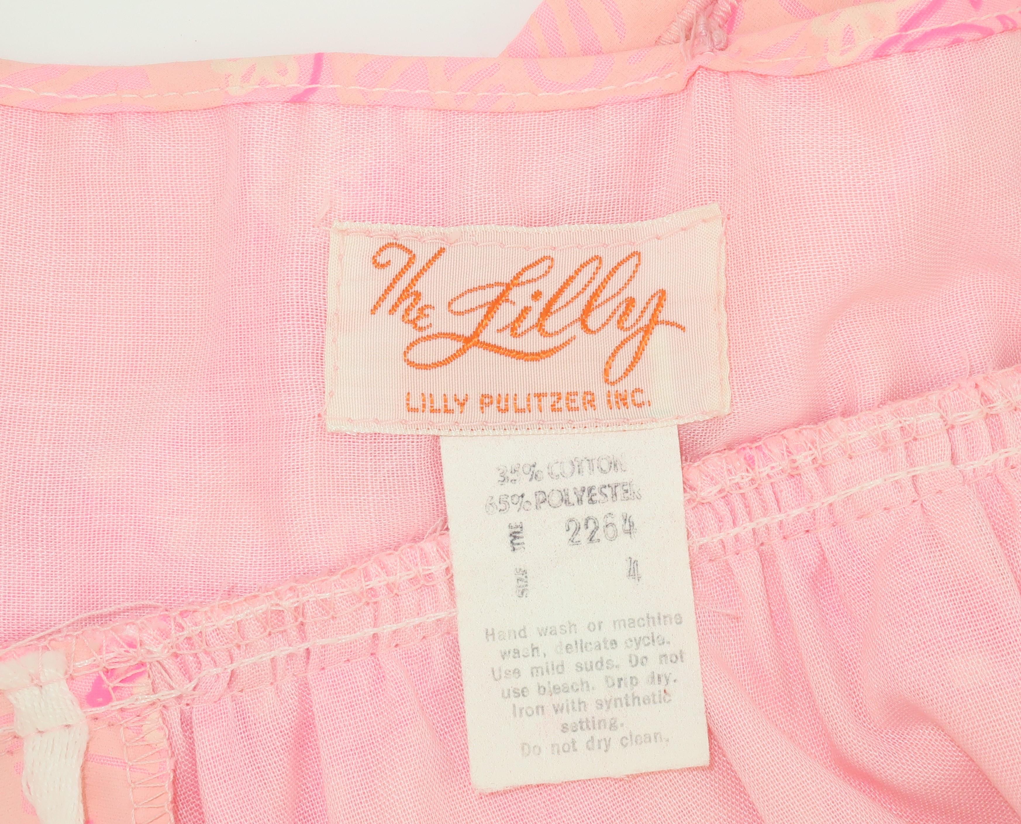 Lilly Pulitzer Pink Snail Print Halter Maxi Dress, 1960's 2