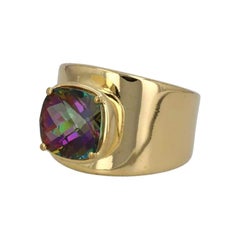 Lilly Ring in 18K Gold with Mystic Topaz