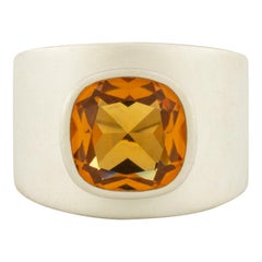 Lilly Ring in White Gold with Citrine and Green Topaz
