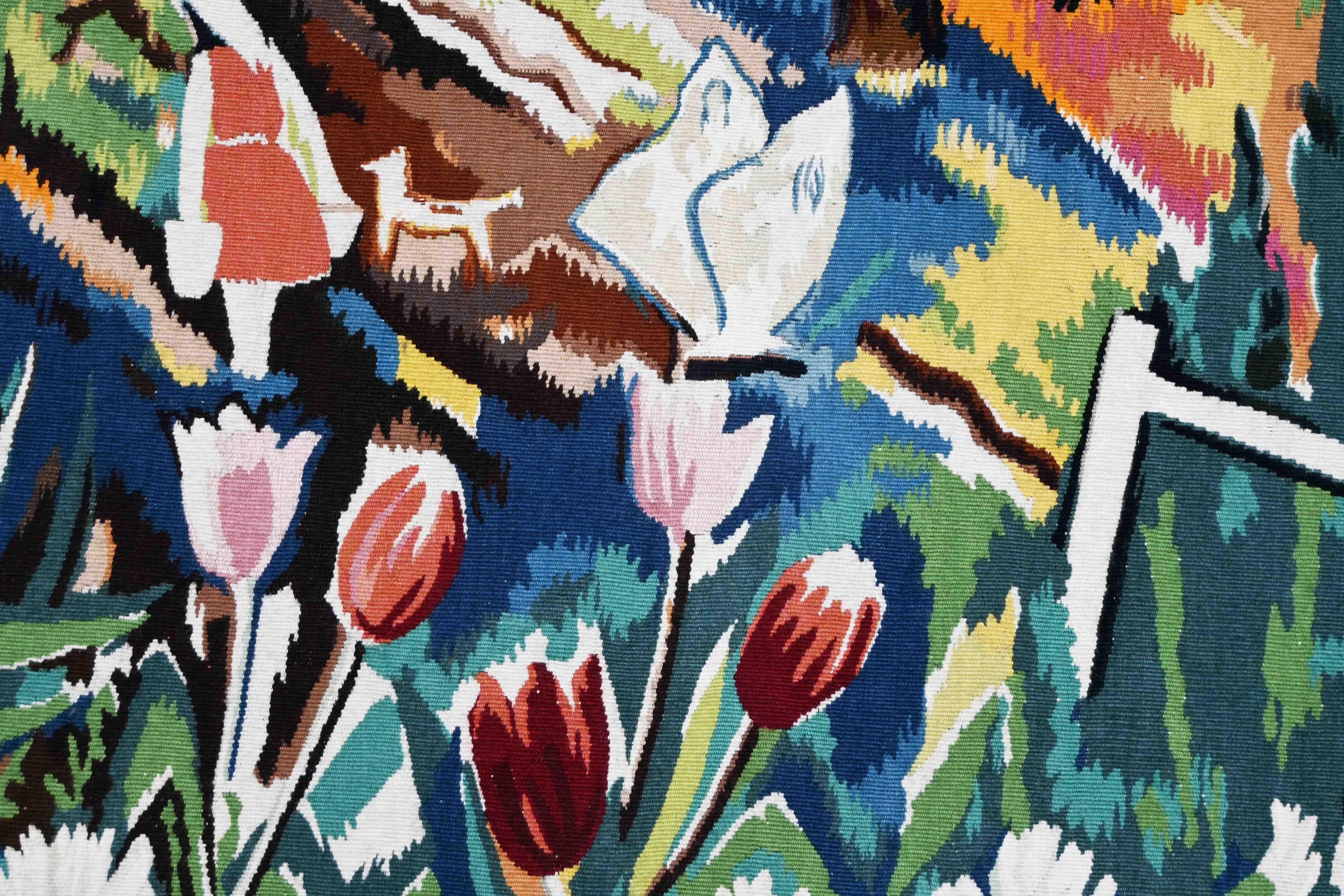 Lilly STEINER por Atelier Simone ANDRE, tapiz francés de Aubusson moderno - N 1556 en Excelente estado para la venta en Paris, FR