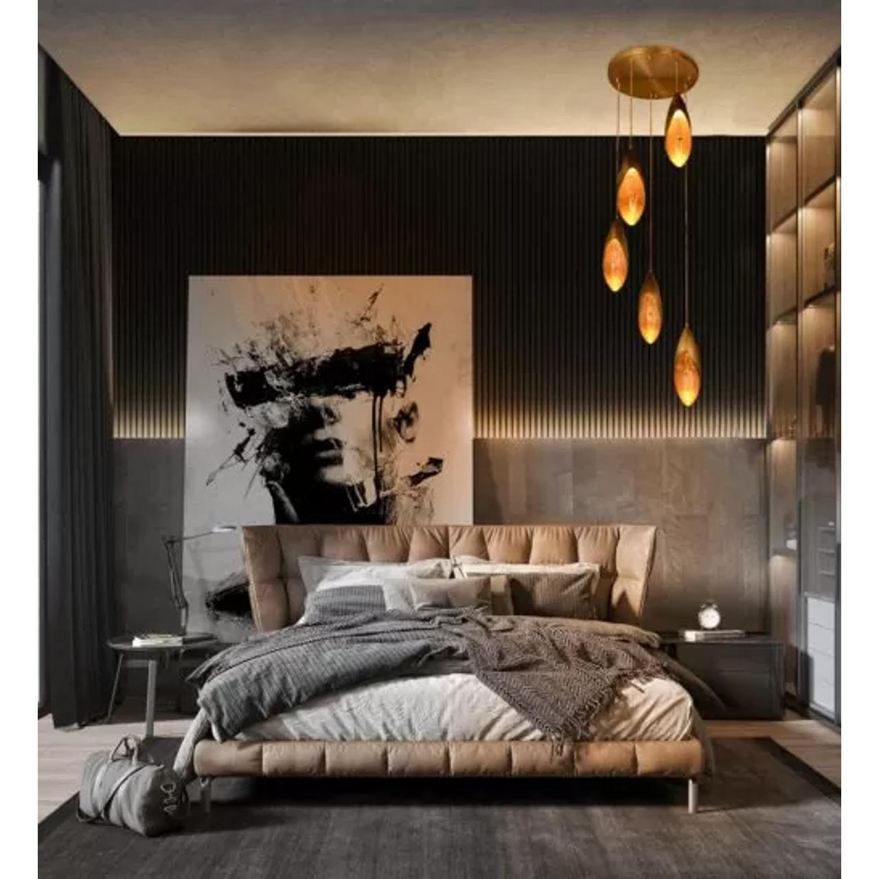 Art Deco Lilly Chandelier – Elegant Brass – Lily Flower Design with Customizable Options For Sale
