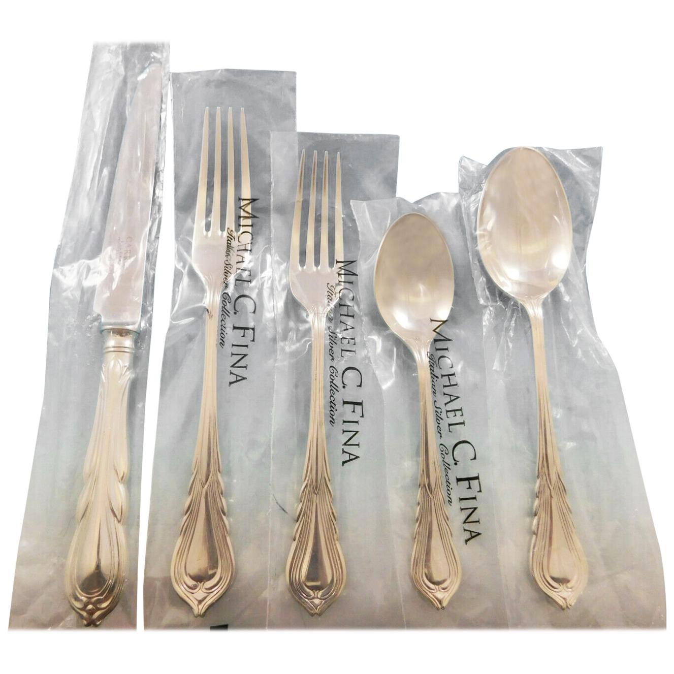 Lily by Carrs Sterling Silver Flatware Service for 10 Dinner Set 52 Pieces New For Sale