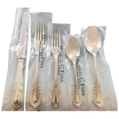 Lily by Carrs Sterling Silver Flatware Service for 10 Dinner Set 52 Pieces New