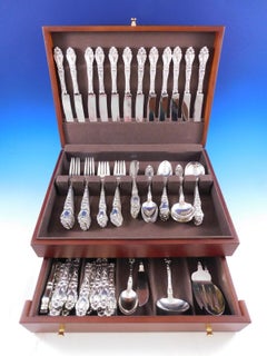 Lily by Frank Whiting Sterling Silver Flatware Service for 12 Set 89 pcs Floral