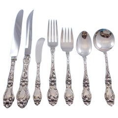 Lily by Frank Whiting Sterling Silver Flatware Service for 12 Set 89 pcs Floral