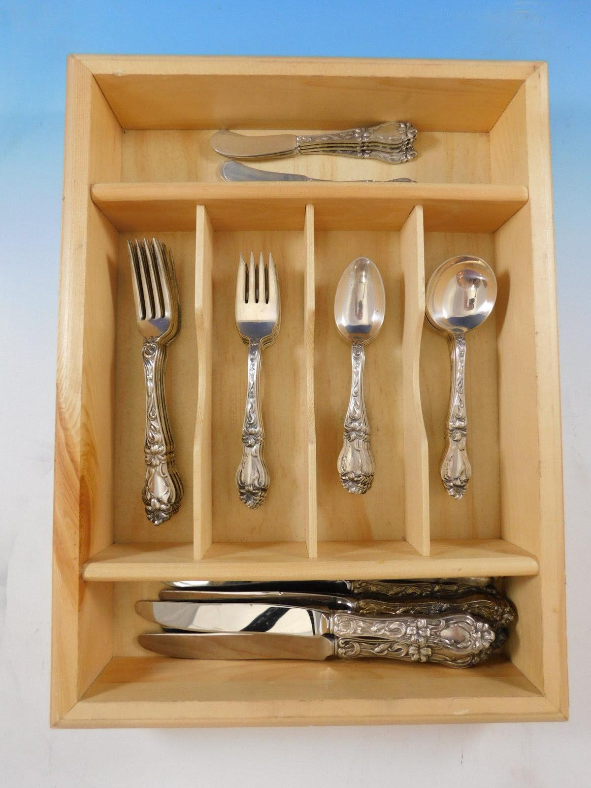 Lily by Frank Whiting Sterling Silver Flatware Service for 6 Set 36 Pcs Floral 3