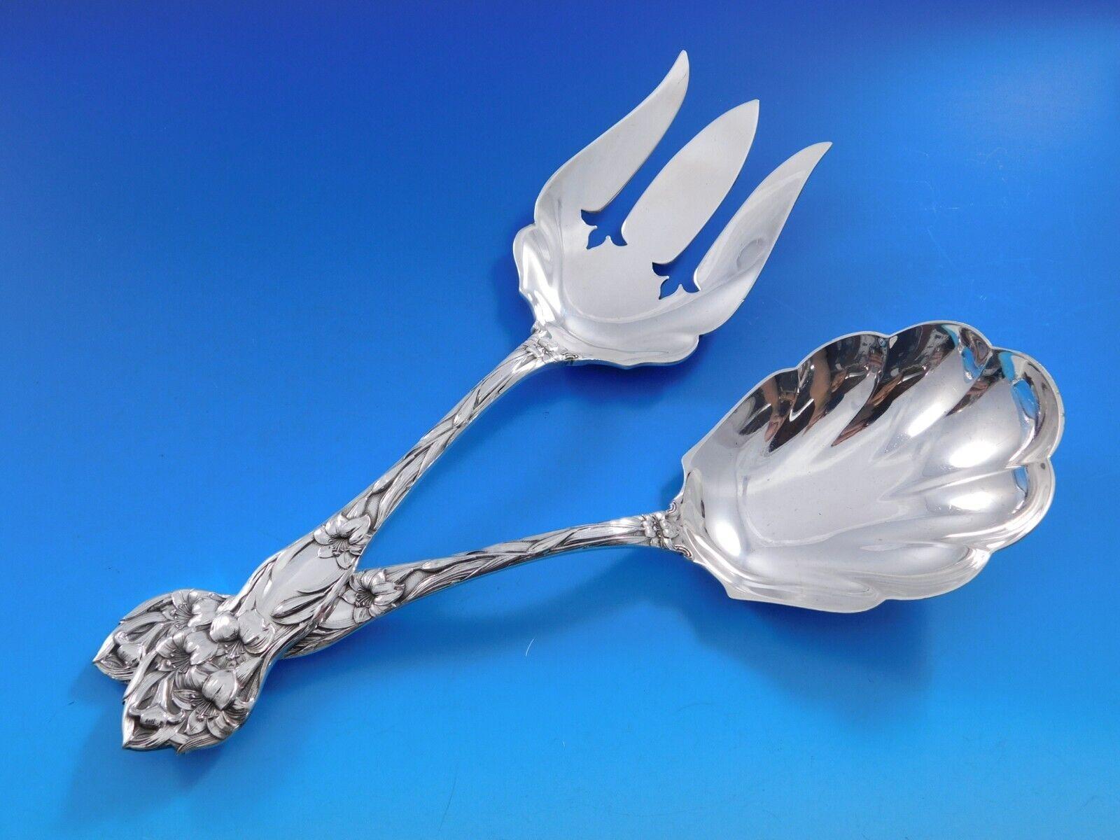 Lily by Watson Silver Service de couverts pour 8 pièces 73 pièces Floral en vente 1