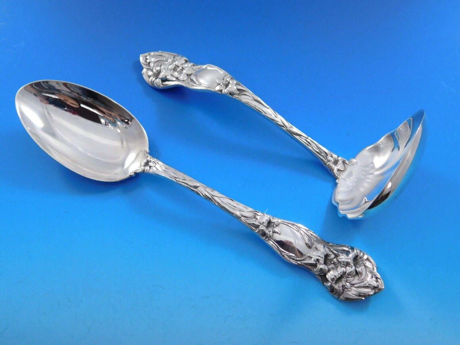 Lily by Watson Silver Service de couverts pour 8 pièces 73 pièces Floral en vente 2