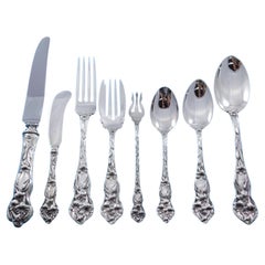 Antique Lily by Watson Sterling Silver Flatware Set for 8 Service 73 pieces Floral