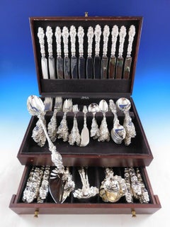 Lily by Whiting Sterling Silver Flatware Set 12 Service 142 pc P Monogram Dinner