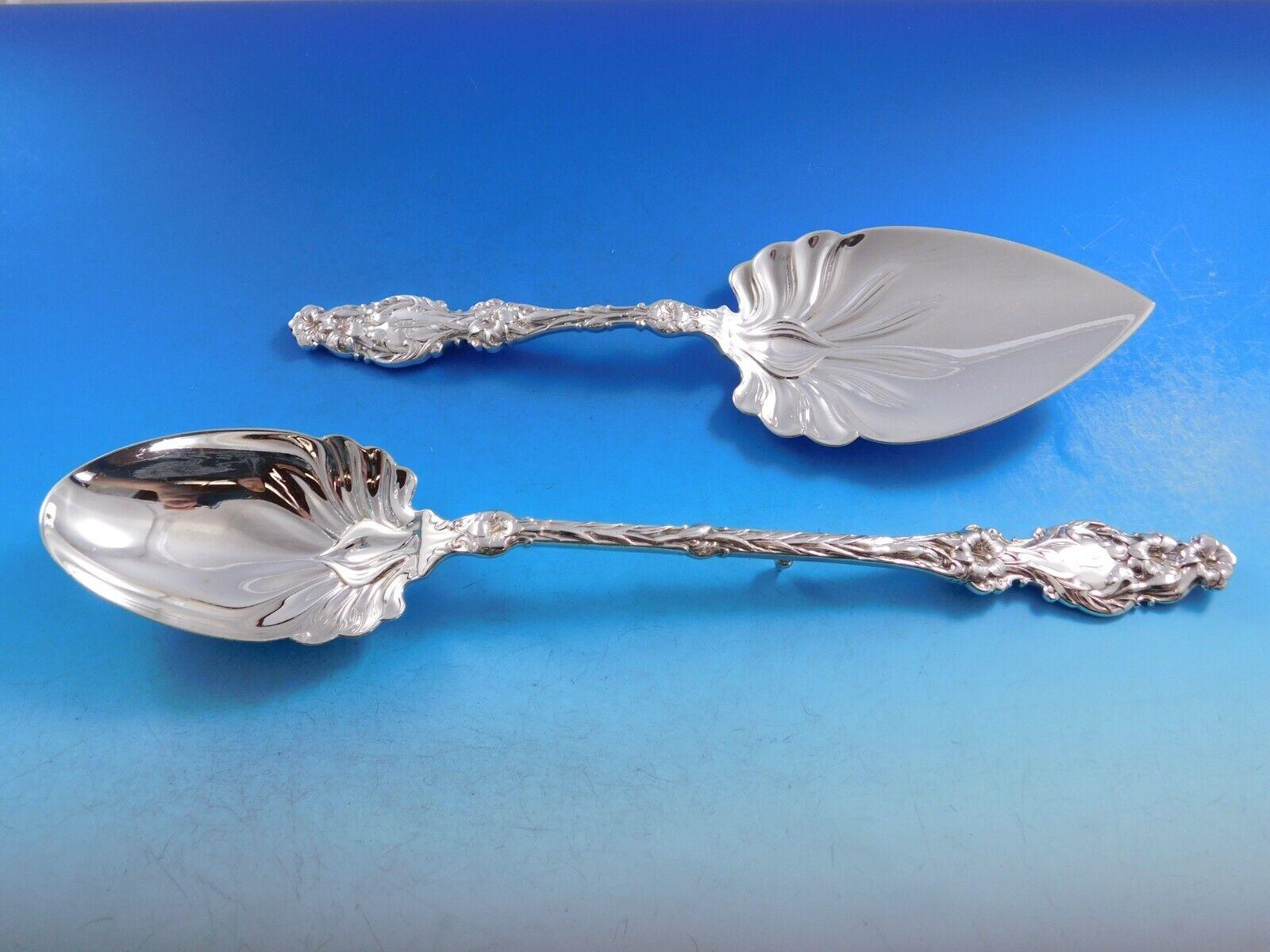 Lily by Whiting Sterling Silver Flatware Set 12 Service 142 pc P Monogram Dinner 3