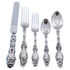 Lily by Whiting Sterling Silver Flatware Set for 12 Service 65 Pieces Dinner Old
