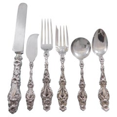 Lily by Whiting Sterling Silver Flatware Set for 12 Service 75 Pieces S Monogram