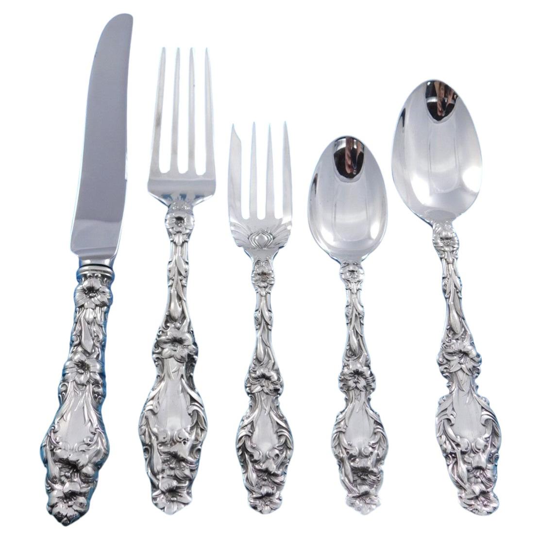 Lily by Whiting Sterling Silver Flatware Set for 8 Service 40 Pieces Dinner