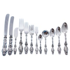 Lily by Whiting Set di posate in argento sterling per 8 persone Servizio di 96 pezzi Cena Antica