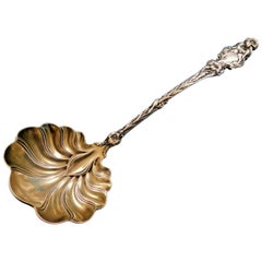 Lily by Whiting Sterling Silver Oyster Ladle Gold Washed Vintage Server