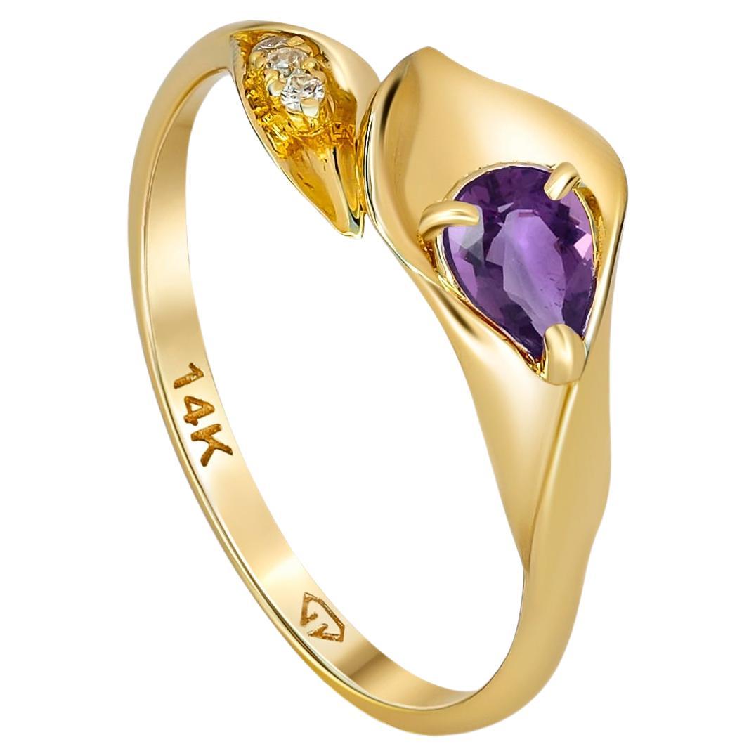 Lily calla gold ring.  For Sale