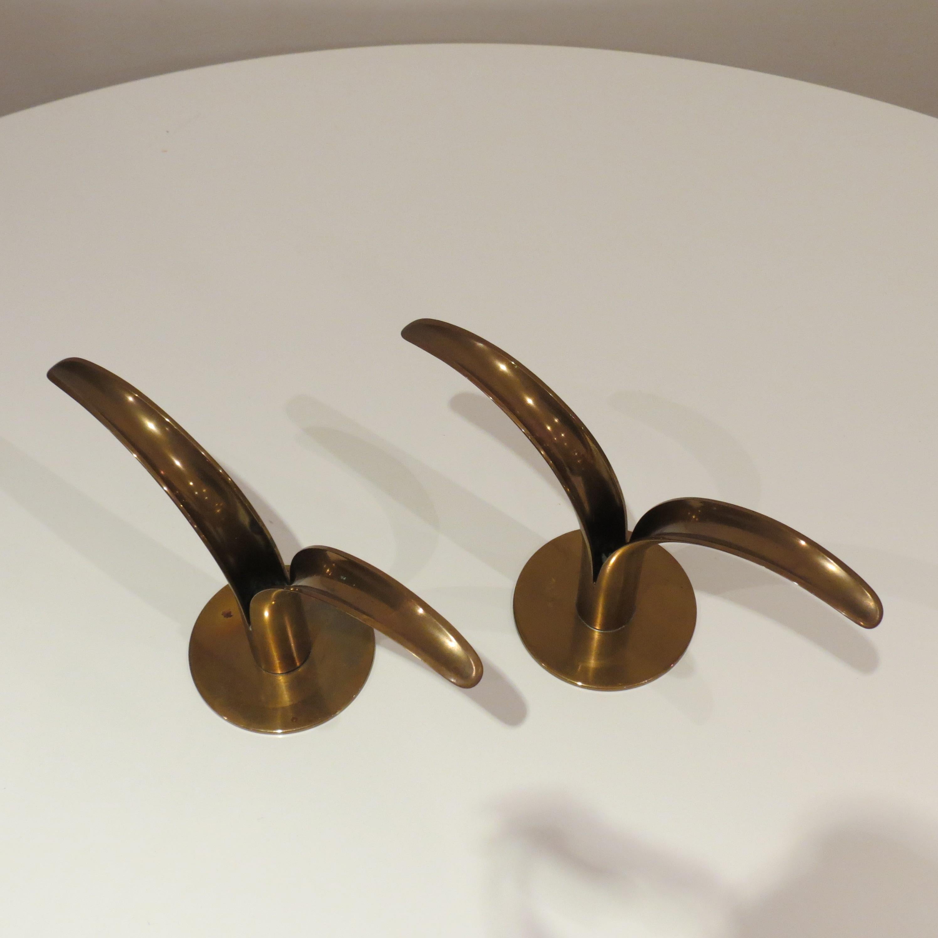 Lily Candleholders by Ivar Alenius Bjork for Ystad-Metall, 1960s, Set of 2 1