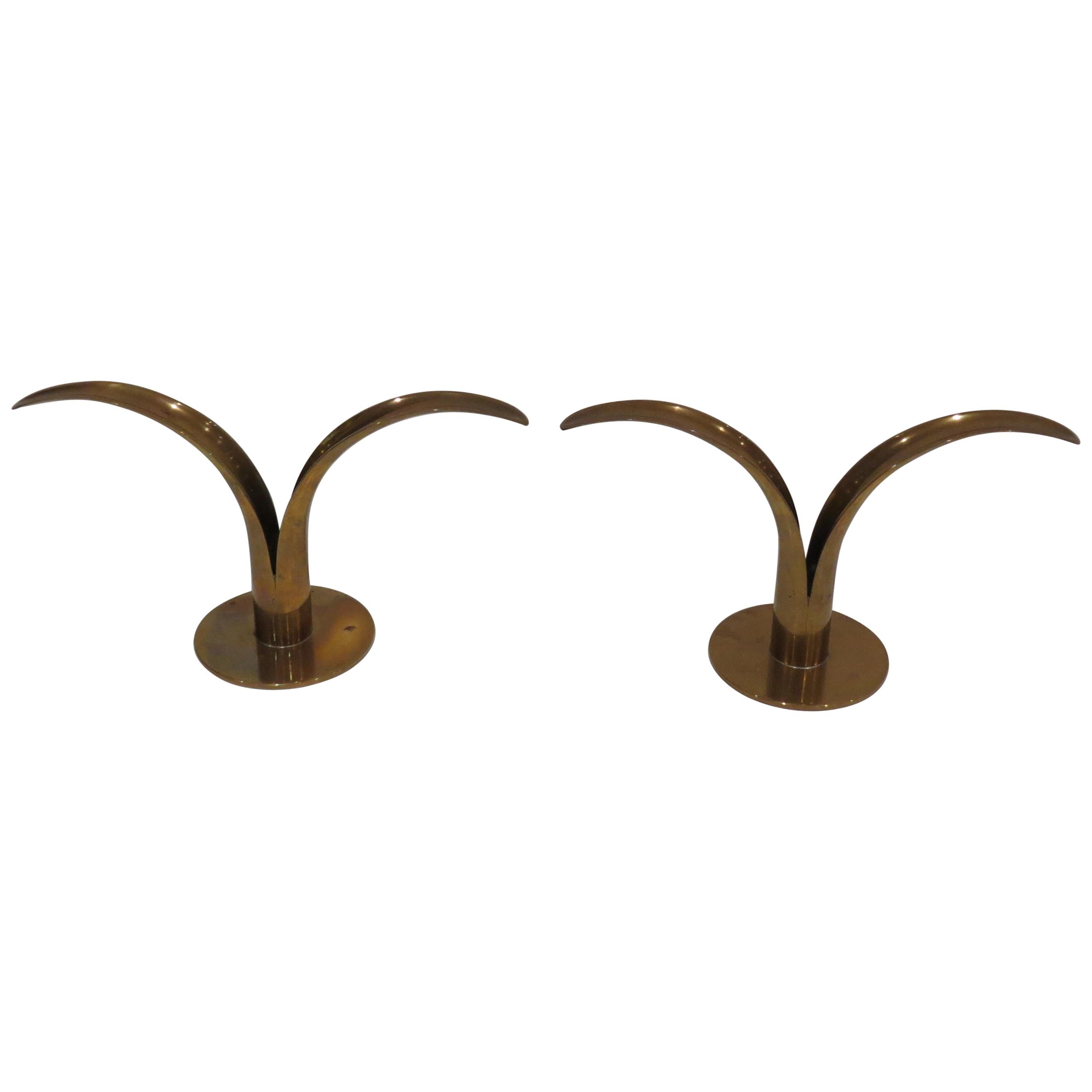 Lily Candleholders by Ivar Alenius Bjork for Ystad-Metall, 1960s, Set of 2