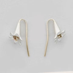 Lily Earrings/ 9ct Yellow Gold and Silver